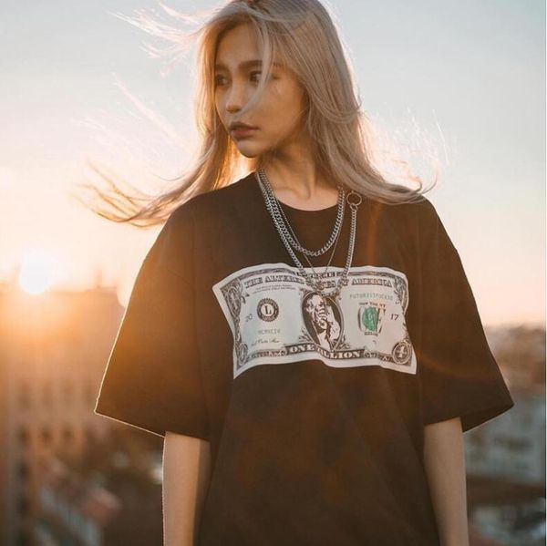 

brand designer-dollar tee cover your face t-shirt man's fashion white and black short sleeve tee for summer, White;black