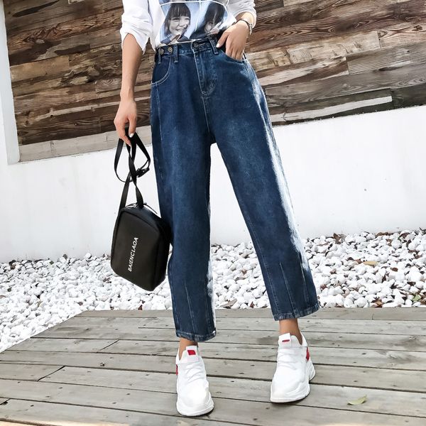 2018 jeans for women autumn high waist boyfriend casual loose ripped straight jeans woman denim ankle length pants plus size, Blue
2018 jeans for women autumn high waist boyfriend casual loose ripped straight jeans woman denim ankle length pants plus size, Blue