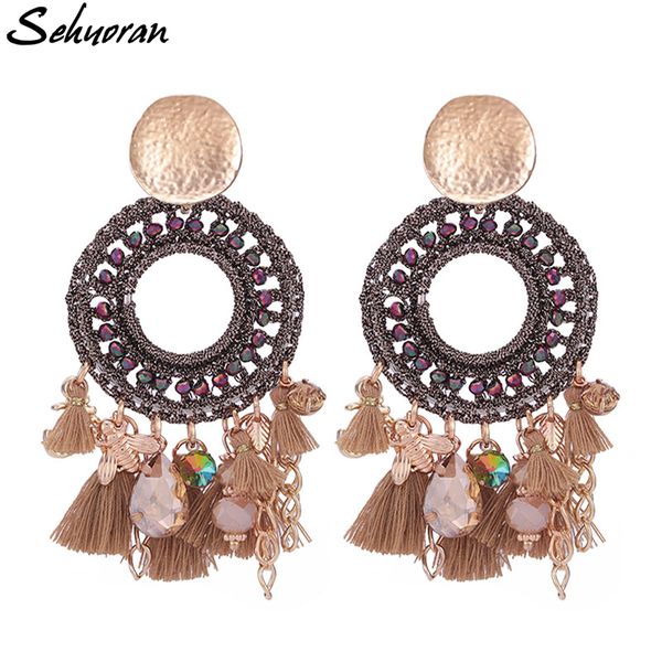 sehuoran statement oorbellen handmade crystal beads drop earrings for women bohemian tassel pendientes fashion jewelry gifts, Silver
sehuoran statement oorbellen handmade crystal beads drop earrings for women bohemian tassel pendientes fashion jewelry gifts, Silver