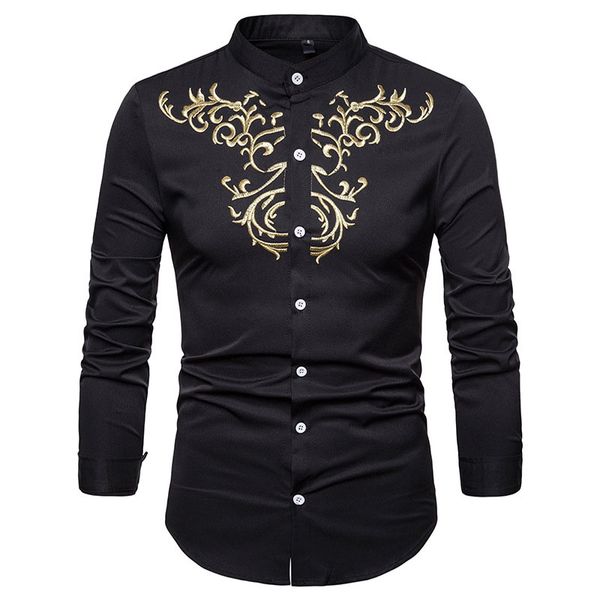 men embroidery henley shirt mens casual dress shirts 2018 brand new mandarin collar long sleeve shirt male chemise homme, White;black
men embroidery henley shirt mens casual dress shirts 2018 brand new mandarin collar long sleeve shirt male chemise homme, White;black
