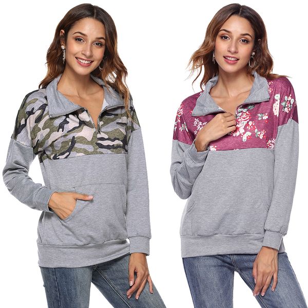 2018 fall winter new fashion women's sweater no hat pullover camouflage lapel zipper hoodie s-xl, Black
2018 fall winter new fashion women's sweater no hat pullover camouflage lapel zipper hoodie s-xl, Black