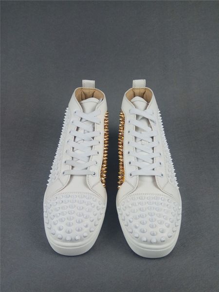 Top Quality Men Womens Matter Leather With Spikes High Top Sneakers Designer Men Causal Sports Shoes Shoping
Top Quality Men Womens Matter Leather With Spikes High Top Sneakers Designer Men Causal Sports Shoes Shoping