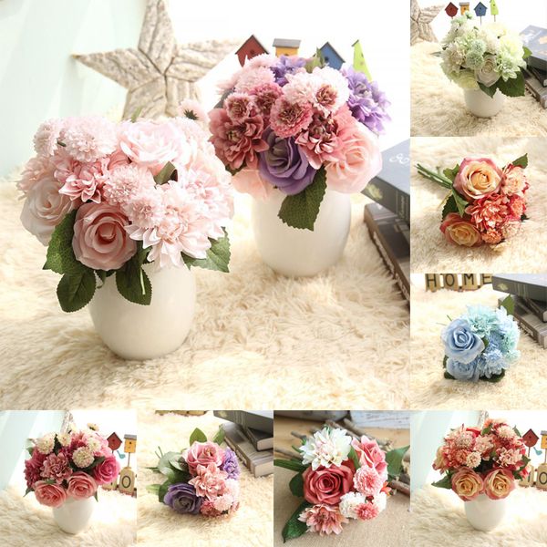 7 Colors Combination style dahlia rose Artificial Flower Bouquet Real Touch Party Wedding Decorations Fake Flowers Home Decor B
7 Colors Combination style dahlia rose Artificial Flower Bouquet Real Touch Party Wedding Decorations Fake Flowers Home Decor B