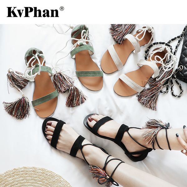 kvphan summer roman sandals multiple cross-strap women sandals retro fringe lace-up kid suede three colors lady's flats, Black
kvphan summer roman sandals multiple cross-strap women sandals retro fringe lace-up kid suede three colors lady's flats, Black