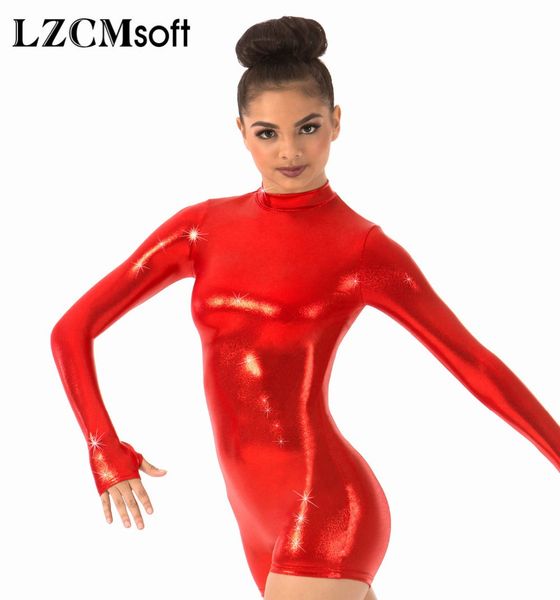 lzcmsoft shiny metallic long sleeve biketards one piece wet look bodysuits mock neck women gymnastics stage performance costumes, Black;red
lzcmsoft shiny metallic long sleeve biketards one piece wet look bodysuits mock neck women gymnastics stage performance costumes, Black;red