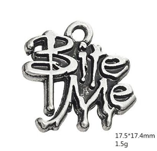 2021 metal antique silver plated bite me word message charm jewelry, Bronze;silver
2021 metal antique silver plated bite me word message charm jewelry, Bronze;silver