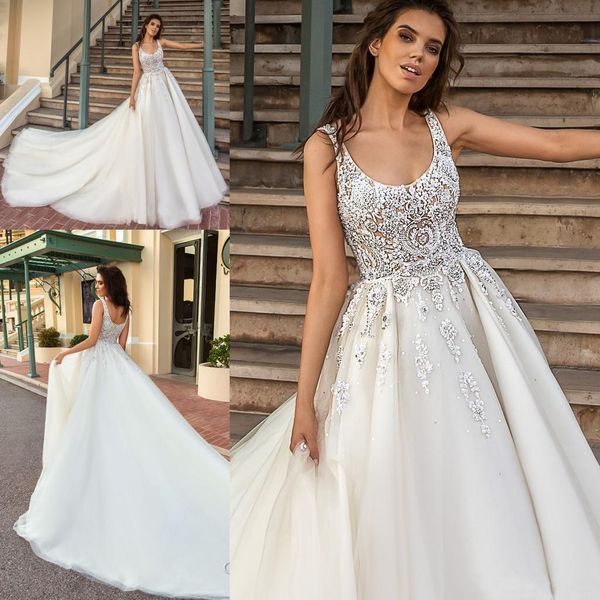 elegant square a-line wedding dresses luxury arabic crystal backless sleeveless garden bridal gowns plus size custom made vestidos de noiva, White
elegant square a-line wedding dresses luxury arabic crystal backless sleeveless garden bridal gowns plus size custom made vestidos de noiva, White