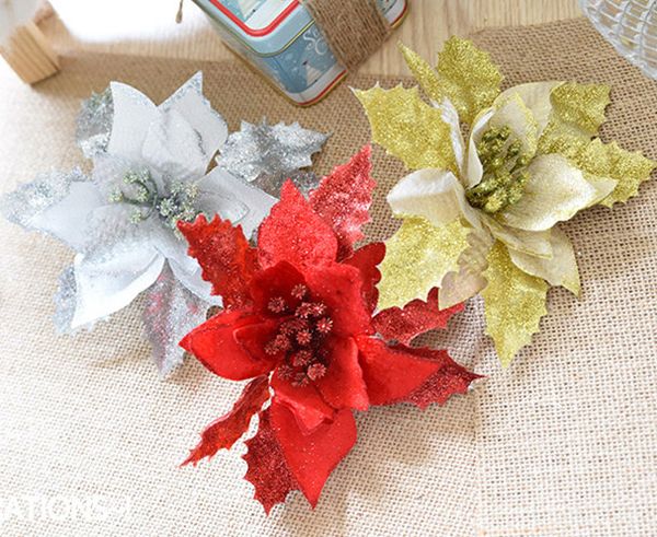 17cm 3colors silk poinsettia christmas flower head holiday gift artificial flower for christmas day supplies decortaive
17cm 3colors silk poinsettia christmas flower head holiday gift artificial flower for christmas day supplies decortaive