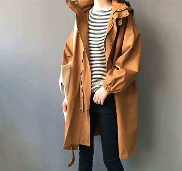 women's spring autumn long cotton trench coat lady's autumn long khaki windproof hooded casual coat plus size zip outwear tb263, Tan;black
women's spring autumn long cotton trench coat lady's autumn long khaki windproof hooded casual coat plus size zip outwear tb263, Tan;black