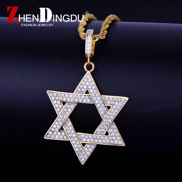iced out star of danid necklace & pendant steel rope chain gold color bling cubic zircon men's hip hop jewelry for gift, Silver
iced out star of danid necklace & pendant steel rope chain gold color bling cubic zircon men's hip hop jewelry for gift, Silver