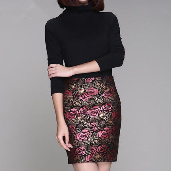 genuine leather print slim hip skirt, Black
genuine leather print slim hip skirt, Black