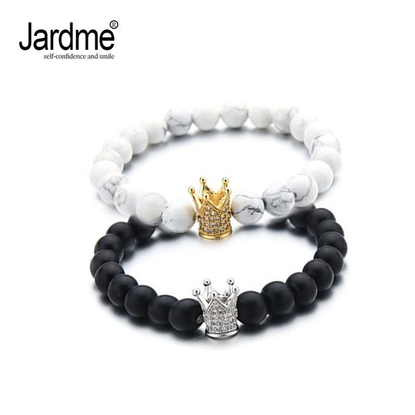 jardme 8mm black labradorite & white howlite cz her king/his queen 8mm beads couple bracelet, 7.6"+7.2
jardme 8mm black labradorite & white howlite cz her king/his queen 8mm beads couple bracelet, 7.6"+7.2