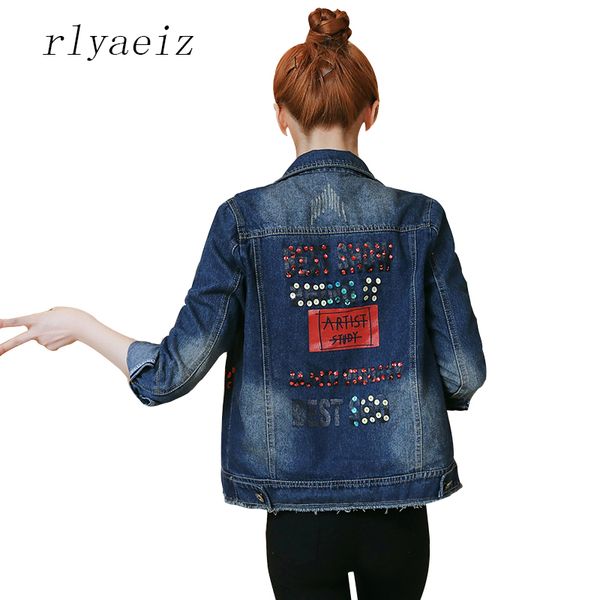 rlyaeiz fashion sequins denim jacket women 2018 spring autumn women's short jackets single breasted frayed women's jackets coats, Black;brown
rlyaeiz fashion sequins denim jacket women 2018 spring autumn women's short jackets single breasted frayed women's jackets coats, Black;brown
