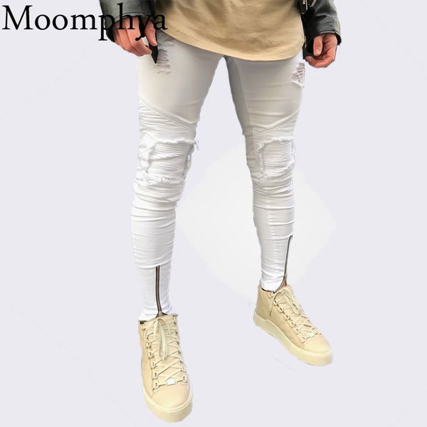 2018 new design men zippers jeans distressed ripped holes patchwork jeans men skinny hip hop white for, Blue
2018 new design men zippers jeans distressed ripped holes patchwork jeans men skinny hip hop white for, Blue