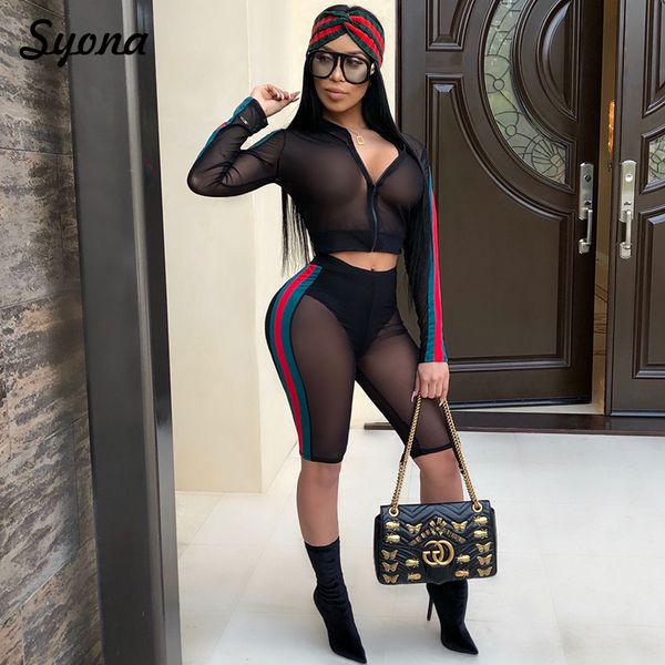mesh 2 two piece set erotic side striped outfit crop long sleeve transparent shorts see through summer beach femme club, White
mesh 2 two piece set erotic side striped outfit crop long sleeve transparent shorts see through summer beach femme club, White
