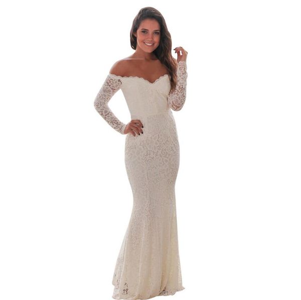 fashion women's clothes maxi dress delicate lace off shoulder long sleeves fish tail pendulum slim dress dresses 61847, Black;gray
fashion women's clothes maxi dress delicate lace off shoulder long sleeves fish tail pendulum slim dress dresses 61847, Black;gray