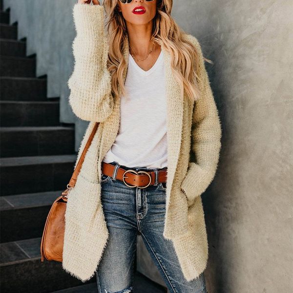 fashion autumn open stitch plush jacket with pockets casual loose women long sleeve outerwear split turn-down collar coats, Black;brown
fashion autumn open stitch plush jacket with pockets casual loose women long sleeve outerwear split turn-down collar coats, Black;brown