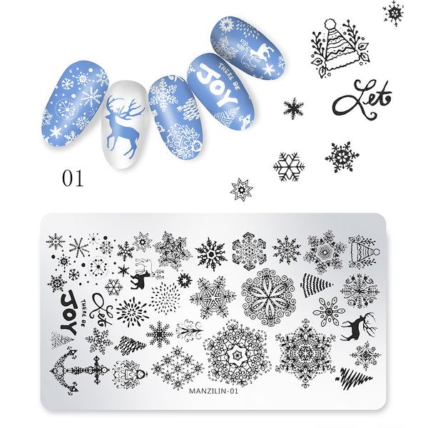 1 pc rectangle stamp template nail plates christmas snowflake stamping plate diy manicure nail art image plate 12*6cm, White
1 pc rectangle stamp template nail plates christmas snowflake stamping plate diy manicure nail art image plate 12*6cm, White