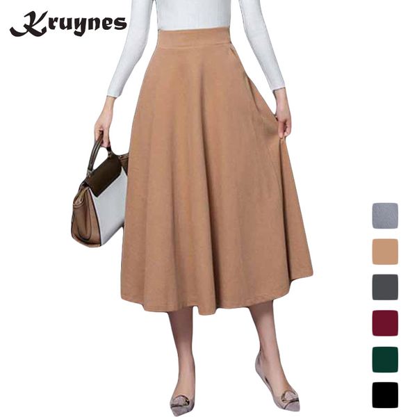 2018 new winter skirt autumn fashion women's long woolen skirts a-line wool skirts candy colors pockets casual big swing, Black
2018 new winter skirt autumn fashion women's long woolen skirts a-line wool skirts candy colors pockets casual big swing, Black