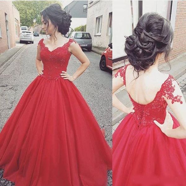 charming red long prom dresses appliques beading v-neck lace-up ball gown floor length stock tulle quinceanera party dresses, Blue;red
charming red long prom dresses appliques beading v-neck lace-up ball gown floor length stock tulle quinceanera party dresses, Blue;red