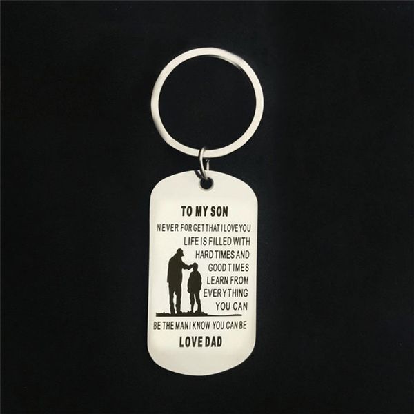 to my son key chains tag stainless steel pendant key ring customized logo family gift engrave drop shipping, Slivery;golden
to my son key chains tag stainless steel pendant key ring customized logo family gift engrave drop shipping, Slivery;golden
