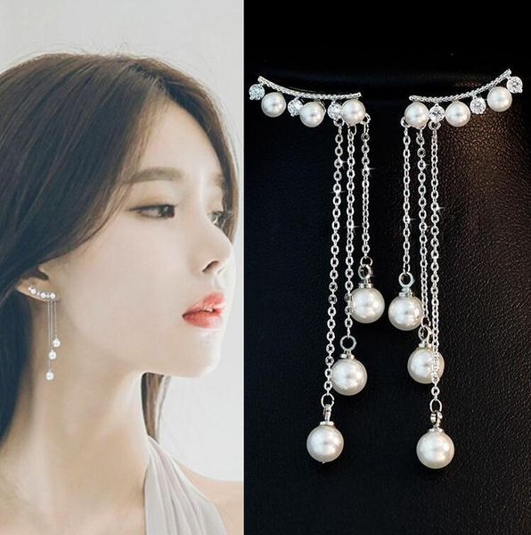 hypoallergenic 925 tremella nail long tassel dangle earrings female pearl pendant all-match personality fashion jewelry, Silver
hypoallergenic 925 tremella nail long tassel dangle earrings female pearl pendant all-match personality fashion jewelry, Silver