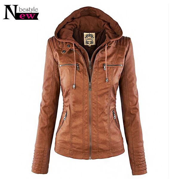 newle women faux leather hooded jacket female slim fit short motorcycle jacket zipper pocket coat warm outerwear blusa gift, Black;brown 
newle women faux leather hooded jacket female slim fit short motorcycle jacket zipper pocket coat warm outerwear blusa gift, Black;brown