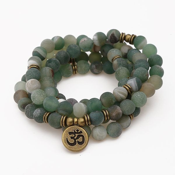 8mm natural matte smile green stone bracelet trendy men or women's 108 mala hand string chakra yoga healing bracelet wholesale, Black
8mm natural matte smile green stone bracelet trendy men or women's 108 mala hand string chakra yoga healing bracelet wholesale, Black