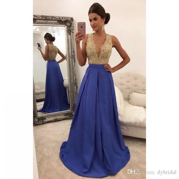 2021 gold lace appliques dress royal blue prom dress plus size formal dresses, Black
2021 gold lace appliques dress royal blue prom dress plus size formal dresses, Black