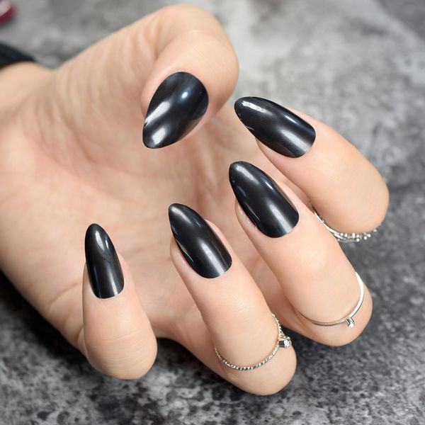 pure black stiletto false nails solid black oval sharp end fake nails tips pointed head full artificial for lady daily, Red;gold
pure black stiletto false nails solid black oval sharp end fake nails tips pointed head full artificial for lady daily, Red;gold