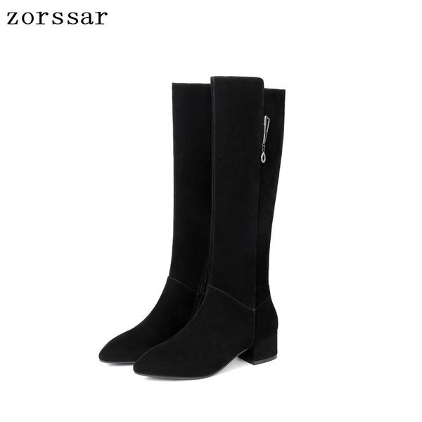 zorssar} cow suede leather high boots women knee high boots heels women shoes winter warm fur inside quality, Black
zorssar} cow suede leather high boots women knee high boots heels women shoes winter warm fur inside quality, Black