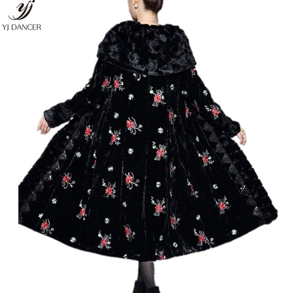 medium long imitation fur grass coat female 2018 fashion middle-aged mother new thick winter embroidered women's coat hjb376, Black
medium long imitation fur grass coat female 2018 fashion middle-aged mother new thick winter embroidered women's coat hjb376, Black