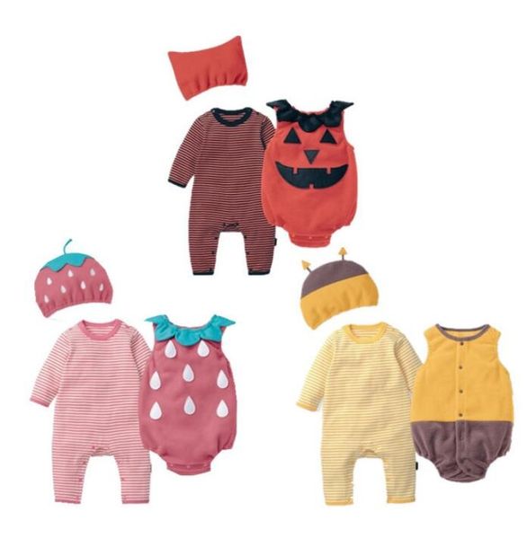baby clothes autumn strawberry bee pumpkin romper+vest+hat set outfit infant jumpsuit halloween purim cosplay costume, White
baby clothes autumn strawberry bee pumpkin romper+vest+hat set outfit infant jumpsuit halloween purim cosplay costume, White