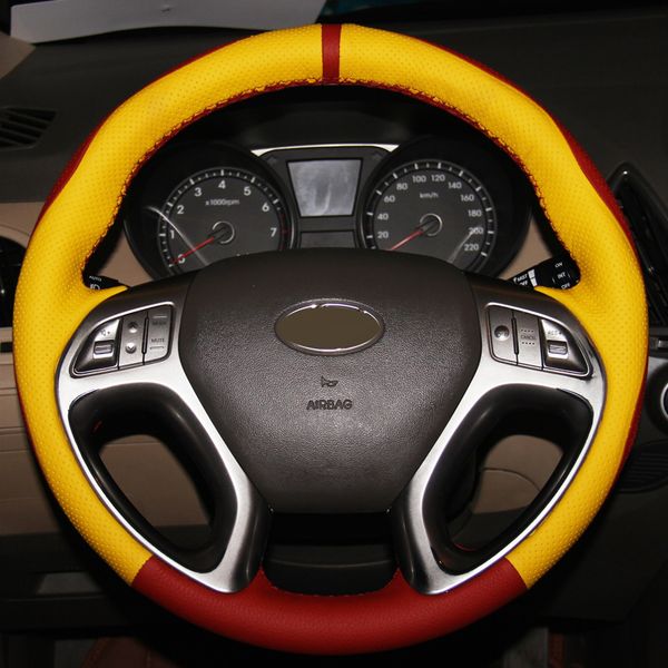 yellow red genuine leather hand-stitched car steering wheel cover for hyundai ix35 tucson 2 2011-2015
yellow red genuine leather hand-stitched car steering wheel cover for hyundai ix35 tucson 2 2011-2015