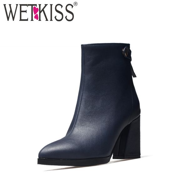 wetkiss high heels women spring ankle boots new 2018 fashion hoof heels ladies shoes zipper pointed toe button footwear big size, Black
wetkiss high heels women spring ankle boots new 2018 fashion hoof heels ladies shoes zipper pointed toe button footwear big size, Black