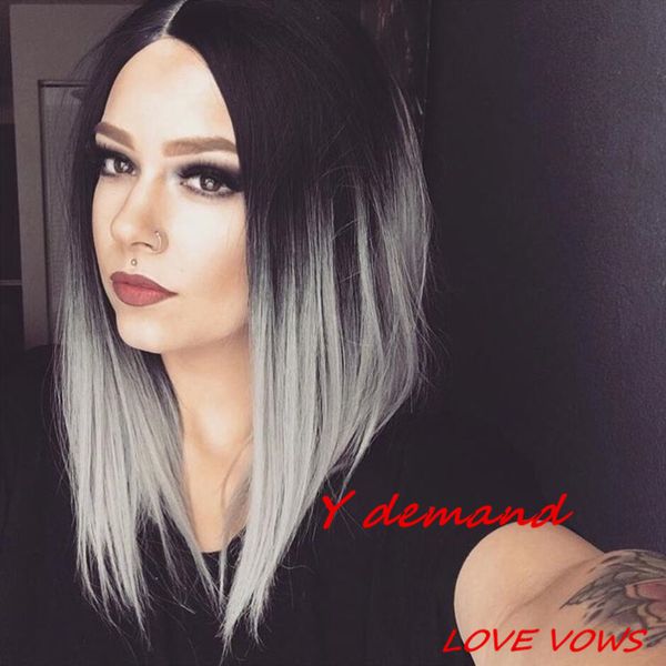 bob wigs ombre grey hair cap short straight nature fashion lady cosplay costume halloween party, Black
bob wigs ombre grey hair cap short straight nature fashion lady cosplay costume halloween party, Black