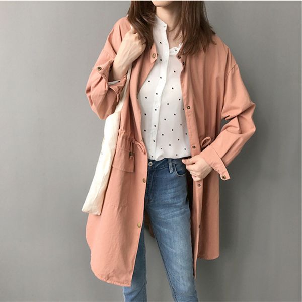 2018 fall women trench coats long sleeve korean style solid loose drawstring streetwears trenches woman long basic casual coats, Tan;black
2018 fall women trench coats long sleeve korean style solid loose drawstring streetwears trenches woman long basic casual coats, Tan;black