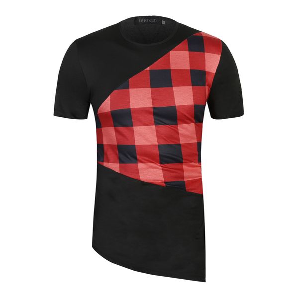 men plaid patchwork long length casual tshirts high street crew neck short sleeve tees ing, White;black
men plaid patchwork long length casual tshirts high street crew neck short sleeve tees ing, White;black