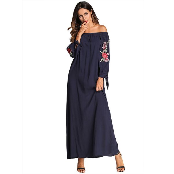 3187083 muslims long women's cotton national style applique boat neck offshoulder embroidery women's gowns abaya musulman fashion, Red
3187083 muslims long women's cotton national style applique boat neck offshoulder embroidery women's gowns abaya musulman fashion, Red