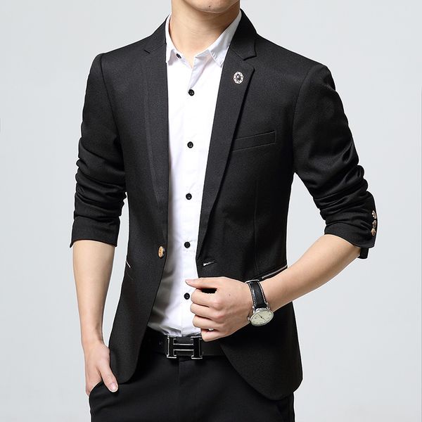 new fashion korean casual men blazer slim fit slim male jacket cotton office blazer, White;black
new fashion korean casual men blazer slim fit slim male jacket cotton office blazer, White;black
