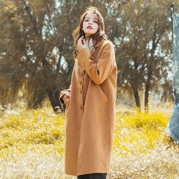 2018 new autumn and winter women's casual singlebreasted jackets art minimalist split double-sided nylon long coat ladies, Black
2018 new autumn and winter women's casual singlebreasted jackets art minimalist split double-sided nylon long coat ladies, Black