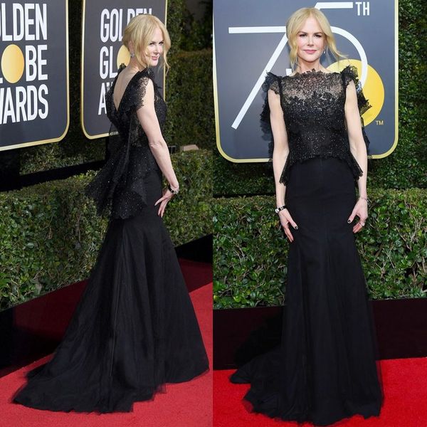 golden globe awards prom dresses two pieces lace mermaid evening gowns sheer bateau neck beaded nicole kidman red carpet celebrity dress, Black
golden globe awards prom dresses two pieces lace mermaid evening gowns sheer bateau neck beaded nicole kidman red carpet celebrity dress, Black