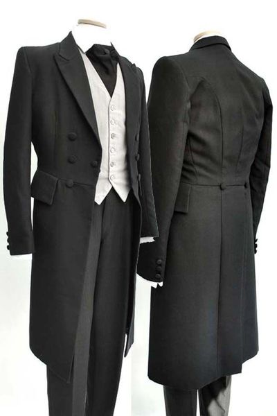 black men wedding tailcoat groom tuxedos groomsmen suit double breasted men suit custom men's long tuxedo, Black;gray
black men wedding tailcoat groom tuxedos groomsmen suit double breasted men suit custom men's long tuxedo, Black;gray