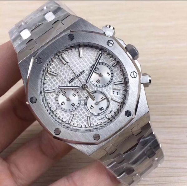 2018 factory sell 4 style version stainless steel 41mm dial japan vk quartz movement chronograph mans watches, Slivery;brown
2018 factory sell 4 style version stainless steel 41mm dial japan vk quartz movement chronograph mans watches, Slivery;brown