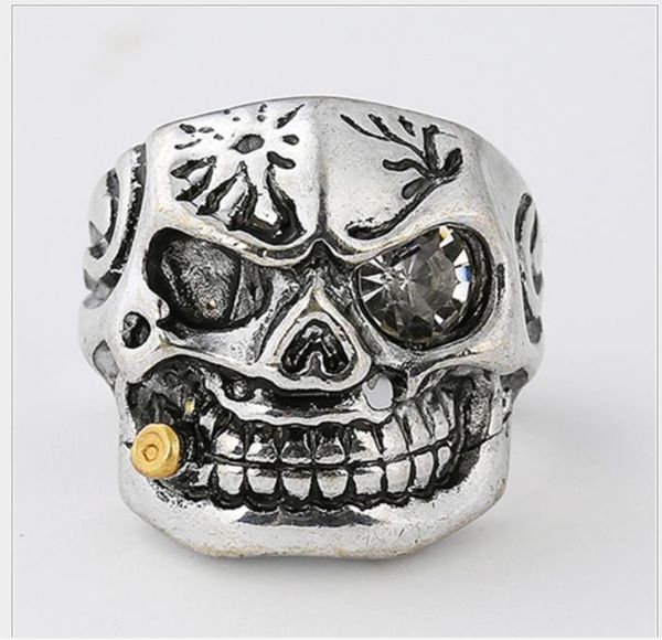 skull and pipe rings, european and american diamond, diamond rings, personal accessories, Silver
skull and pipe rings, european and american diamond, diamond rings, personal accessories, Silver