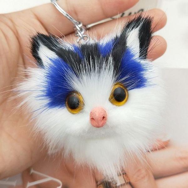 charm women fluffy keychains cute kitten cat key chain for girls pompom fur car key ring purse pendant pom pom keyrings jewelry, Silver 
charm women fluffy keychains cute kitten cat key chain for girls pompom fur car key ring purse pendant pom pom keyrings jewelry, Silver