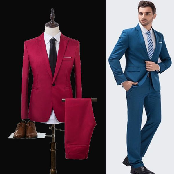 fashion men one button suits business suit a two-piece suit the groom man wedding 8 colors, White;black
fashion men one button suits business suit a two-piece suit the groom man wedding 8 colors, White;black