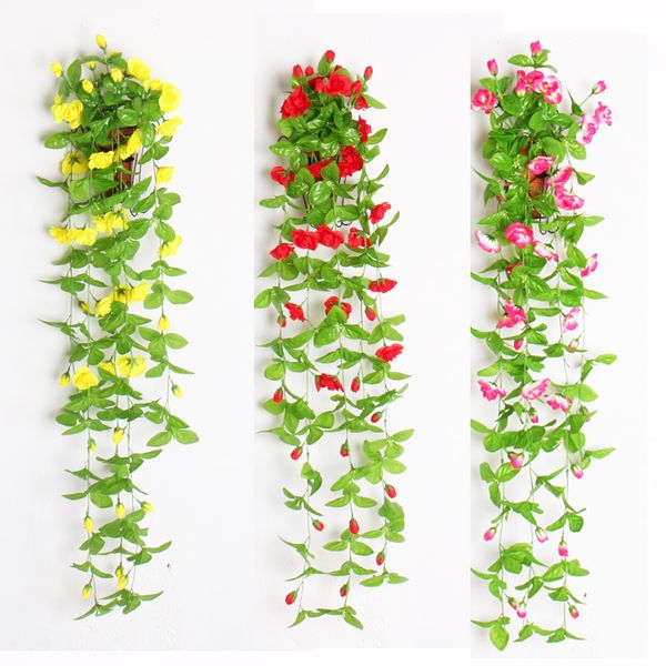 artificial flowers with leaves silk flower wall hanging vines fake roses wall decor rattan for balcony fence wedding garland home decoration
artificial flowers with leaves silk flower wall hanging vines fake roses wall decor rattan for balcony fence wedding garland home decoration
