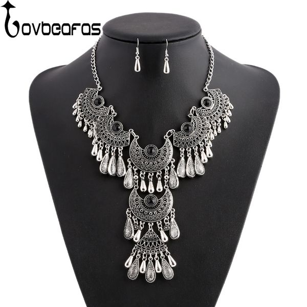 lovbeafas 2018 fashion choker bohemian jewelry sets drop tassel statement maxi necklace earrings for women colar vintage jewelry, Silver
lovbeafas 2018 fashion choker bohemian jewelry sets drop tassel statement maxi necklace earrings for women colar vintage jewelry, Silver