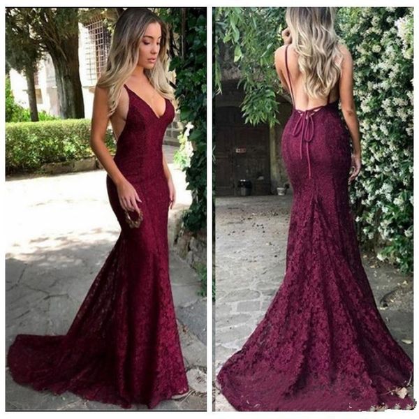 Sexy Spaghetti Backless Lace Mermaid Evening Dress Slim Formal Prom Party Gowns Custom Online V Neck Prom Dress
Sexy Spaghetti Backless Lace Mermaid Evening Dress Slim Formal Prom Party Gowns Custom Online V Neck Prom Dress